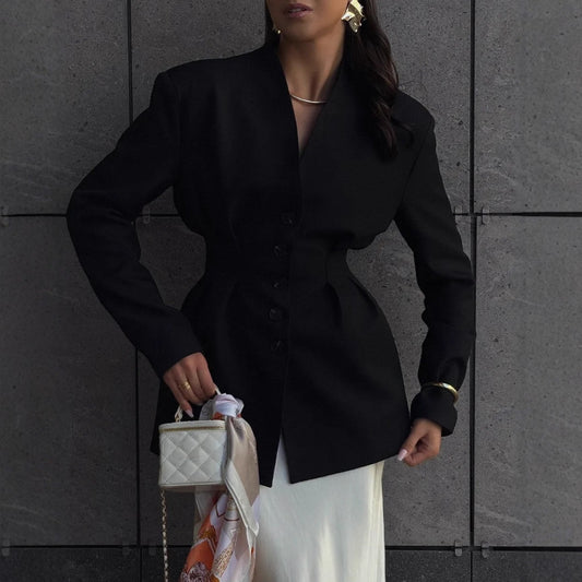 Women's High-grade Vintage Single-breasted Long Sleeves Commuter Blazers