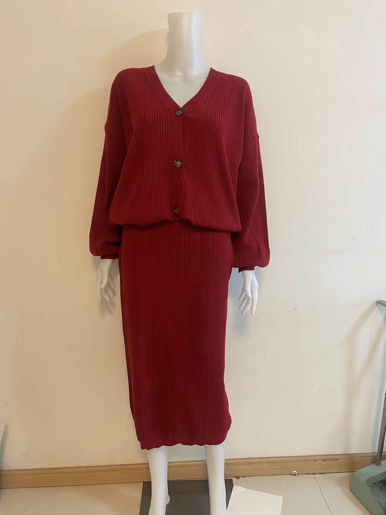 Women's Winter Casual Knitted Long Dress Idle Sweaters