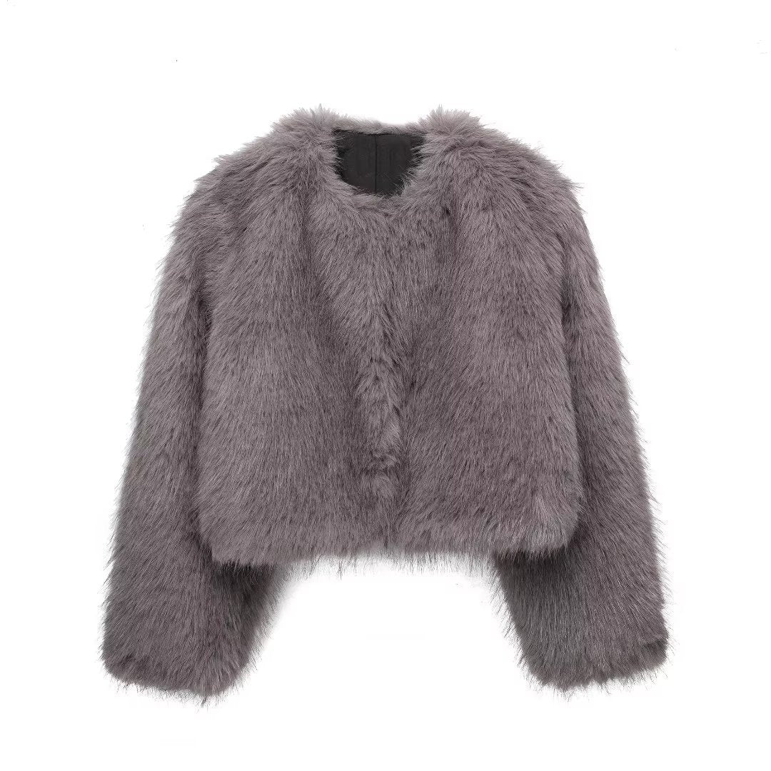 Casual Attractive Autumn Artificial Fur Effect Jackets