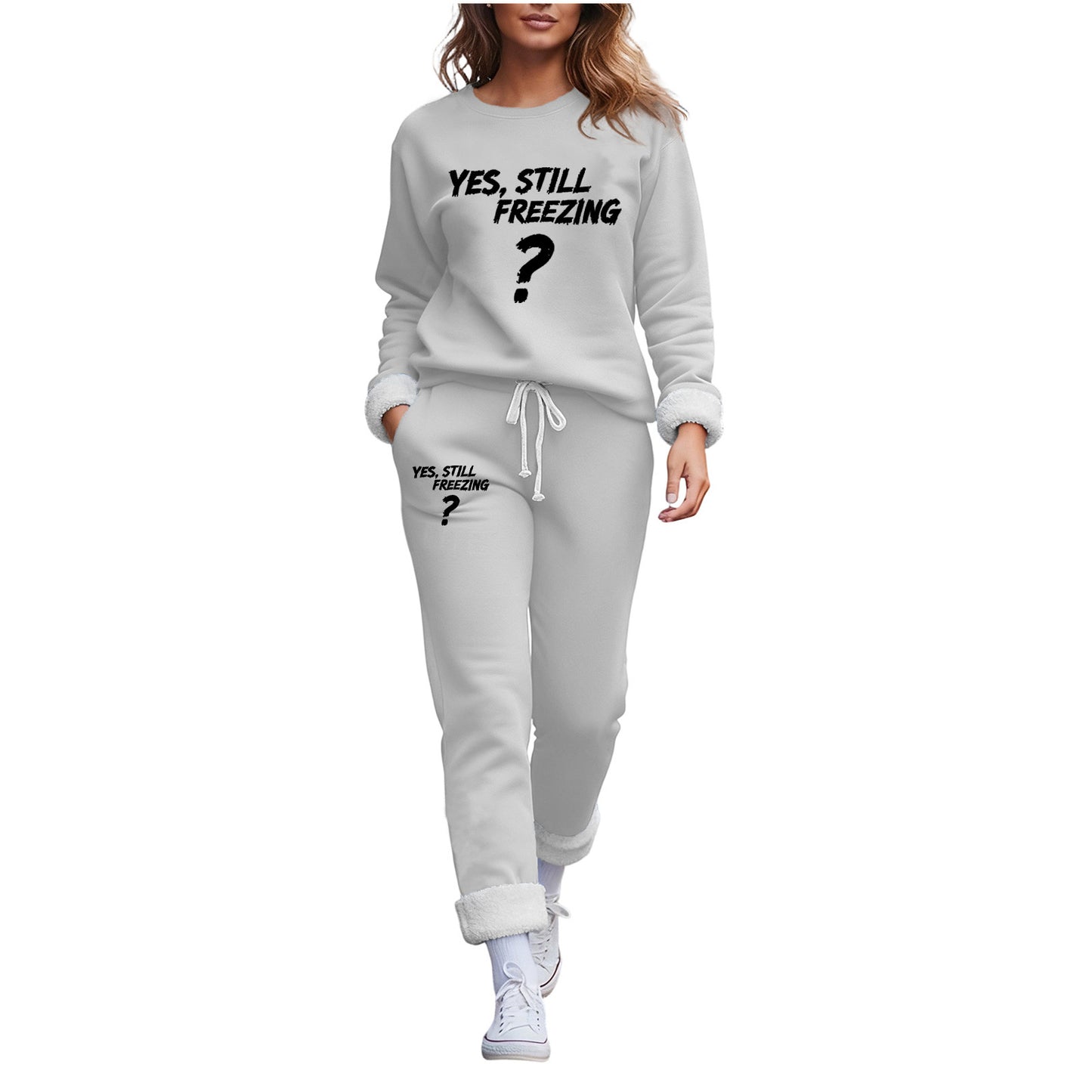 Trendy Fleece-lined Thermal Base Printing Series Women's Sweater, Sweater
