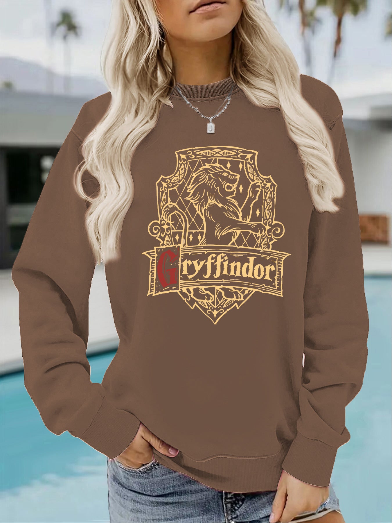 Women's Long Sleeve Shirt Printed Loose Design Sweaters