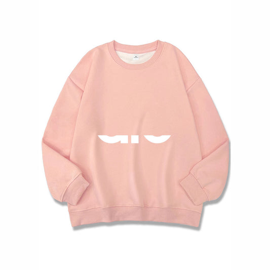 Women's Long Sleeve Composite Interloop Fashion Casual Loose Round Women's Sweater, Sweater