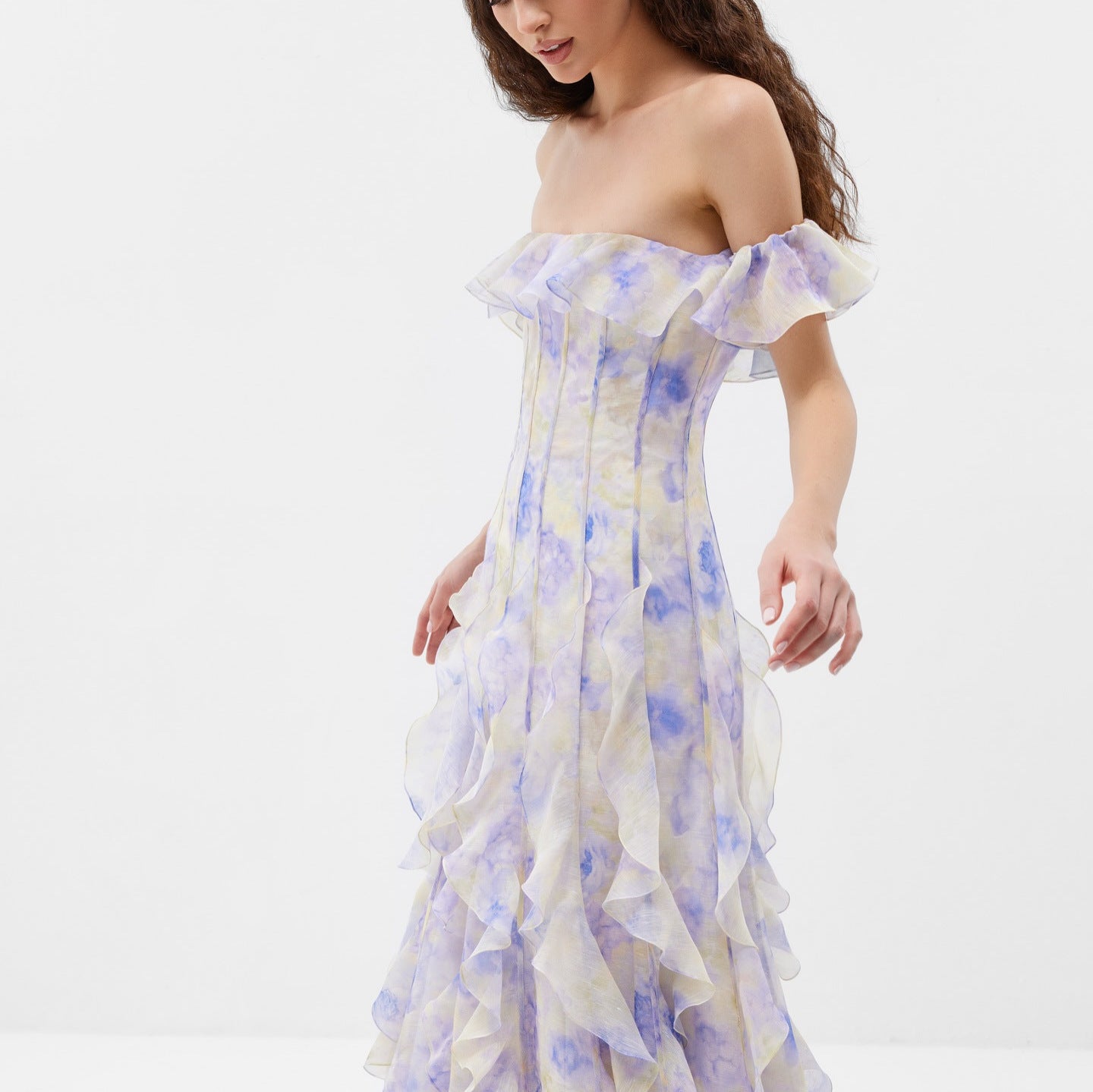 Style Suspender Dress Yarn French Ruffled Beach Atmosphere Dresses