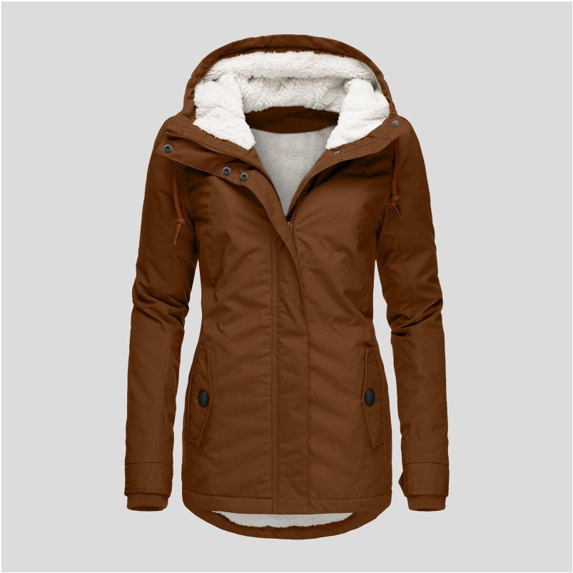 Women's Veet Padded Lamb Wool Parka For Coats