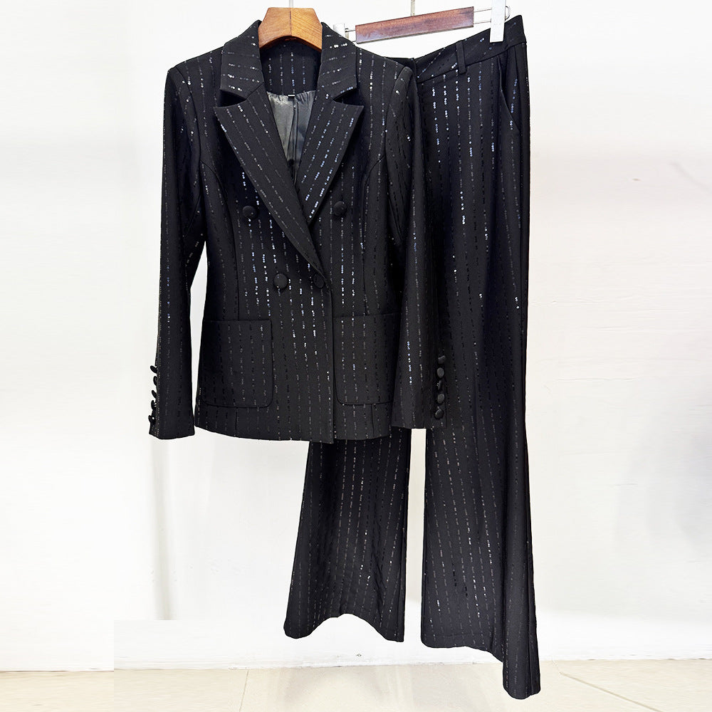 Early Spring Sequin Sequined Trousers Two-piece Fashion Casual Suit