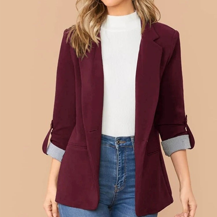 Attractive Classy Fashion Stitching Lapel Graceful Small Suit