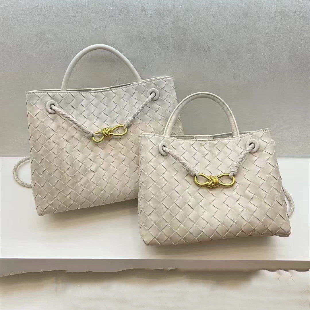 Women's Metal Cord Fastener Woven Underarm Crossbody Bags