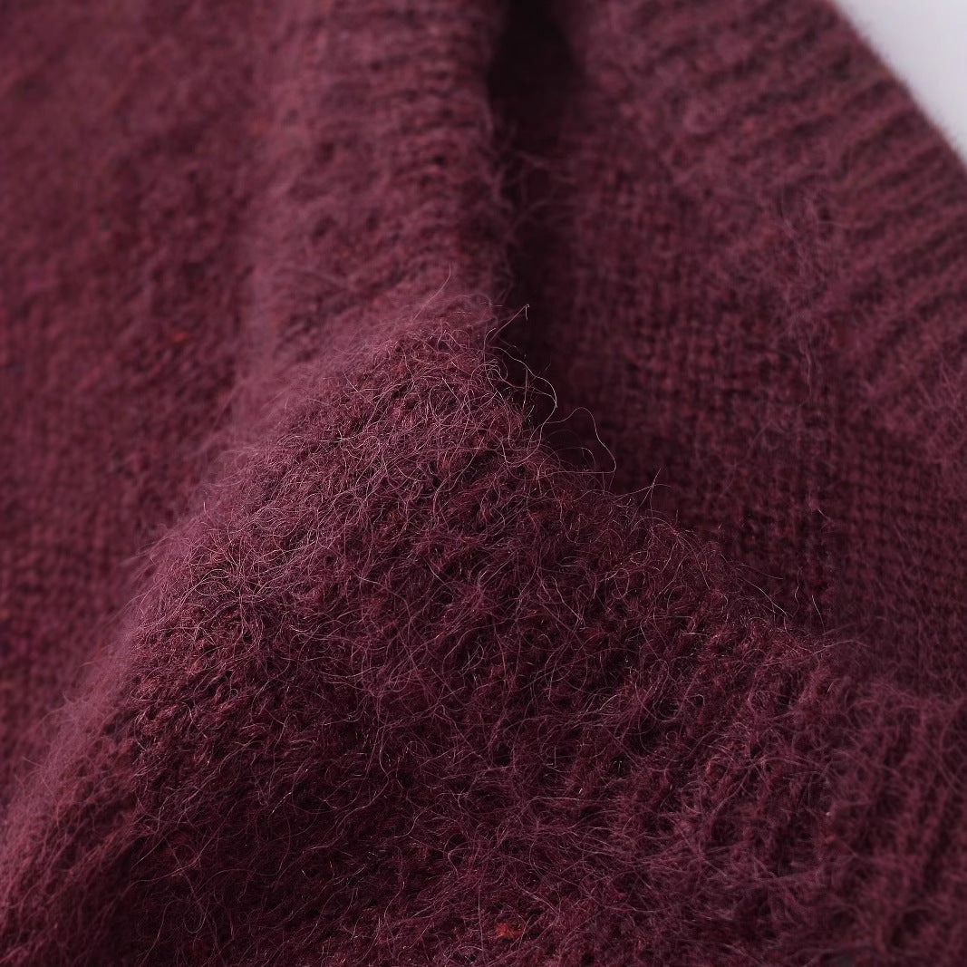 Women's Idle Style Street Fashion Solid Color Sweaters