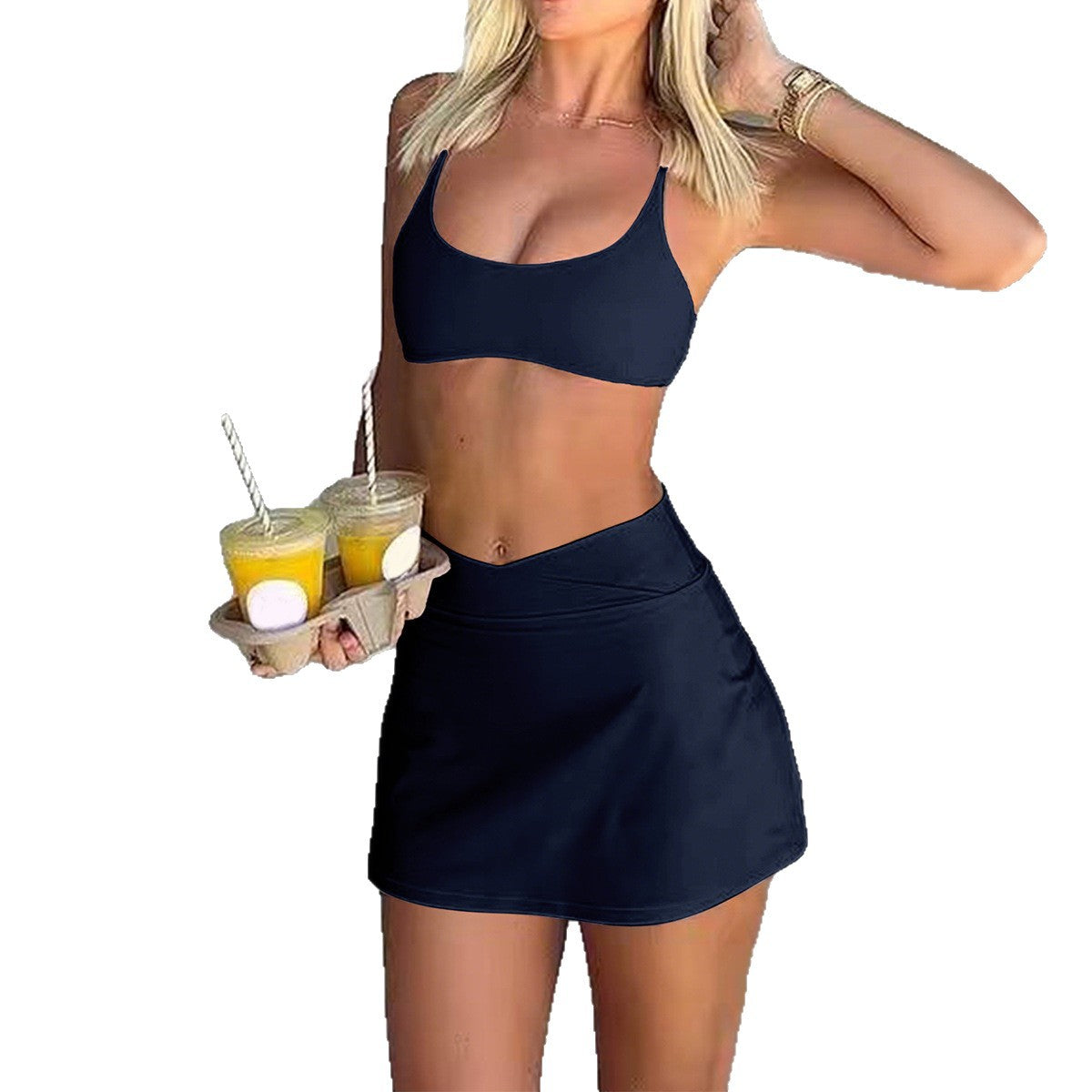Attractive Women's Sports Yoga Straps Two-piece Fashion Casual Suit
