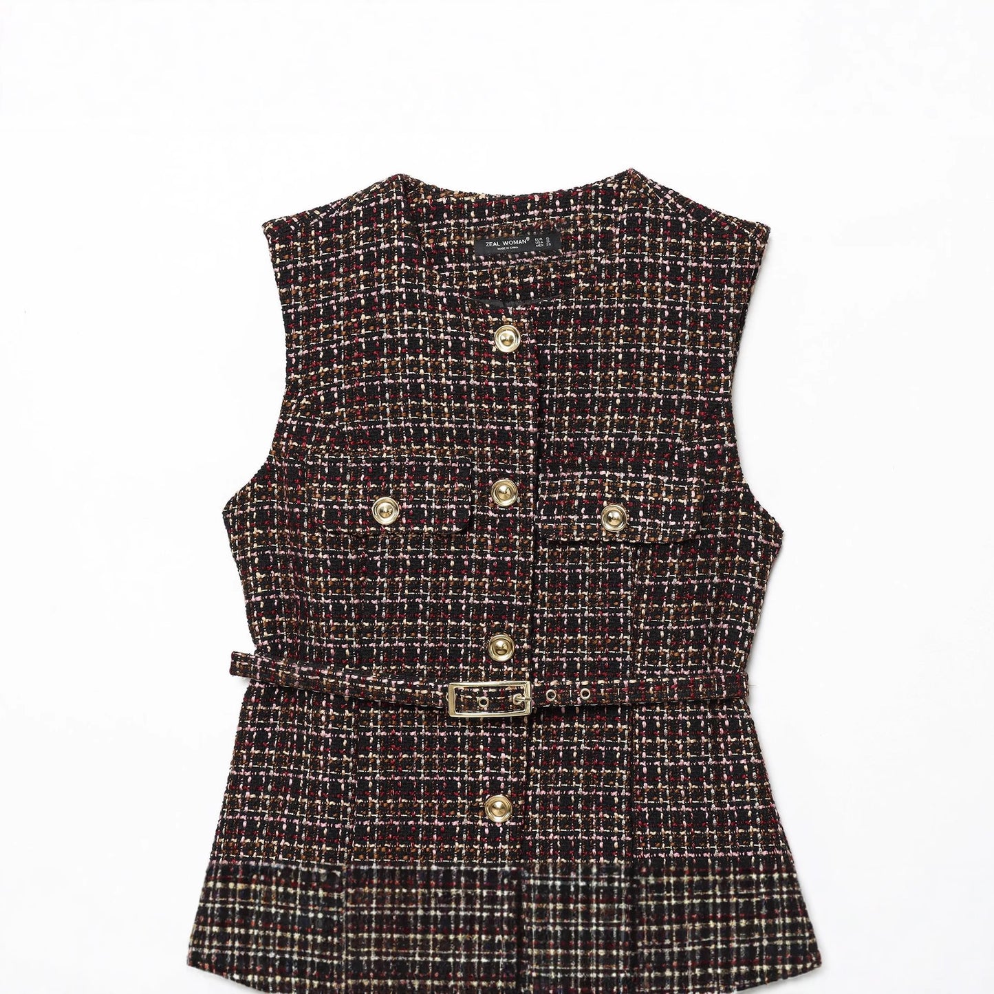 Women's Beautiful Fashionable Belt Decorative Texture Vests