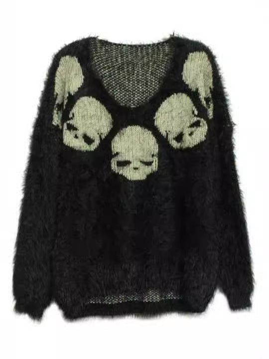 Women's & Men's & Dark Personality Halloween Skull Jacquard Sweaters