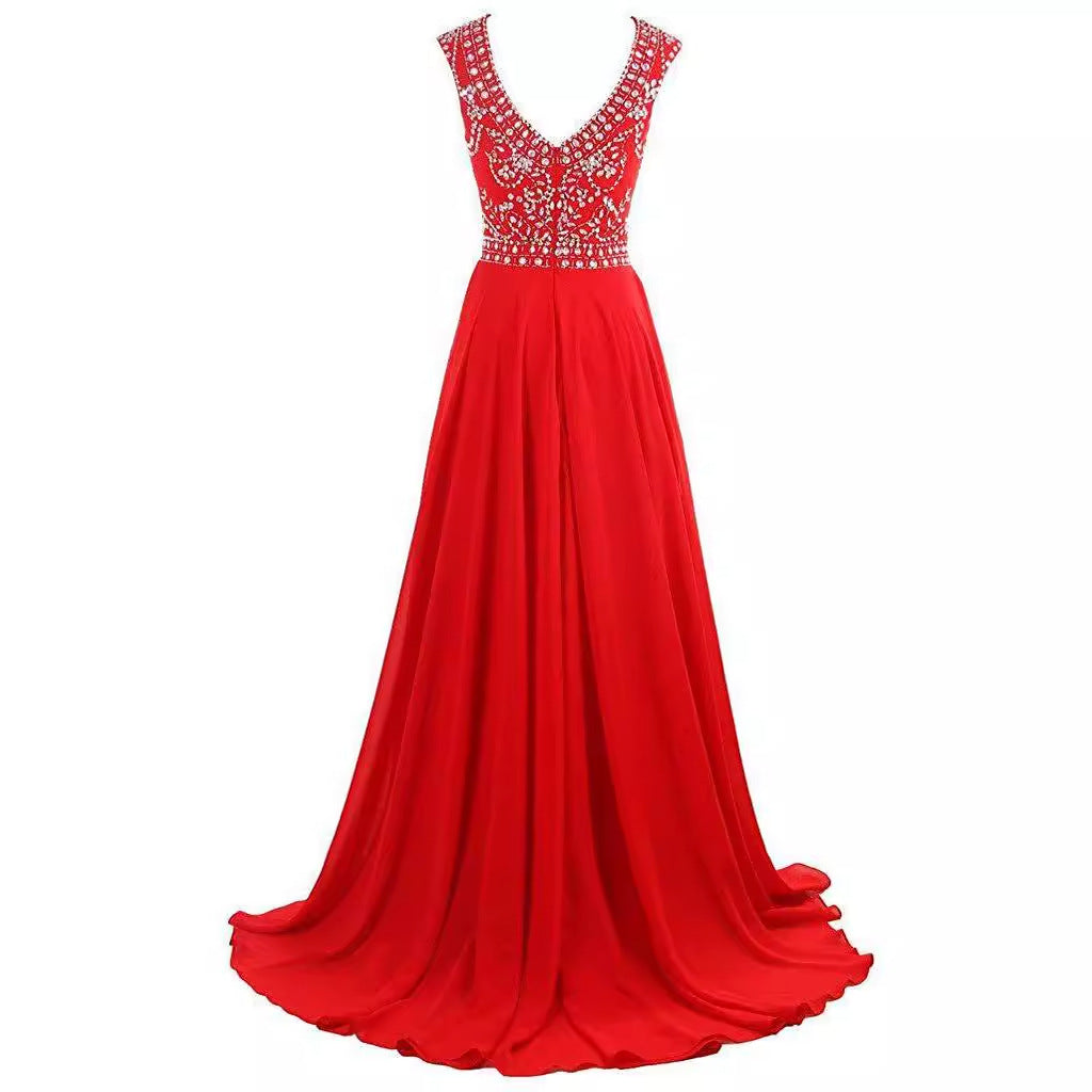 Tail Chiffon Sexy Bridesmaid Dress Double Wedding Dresses