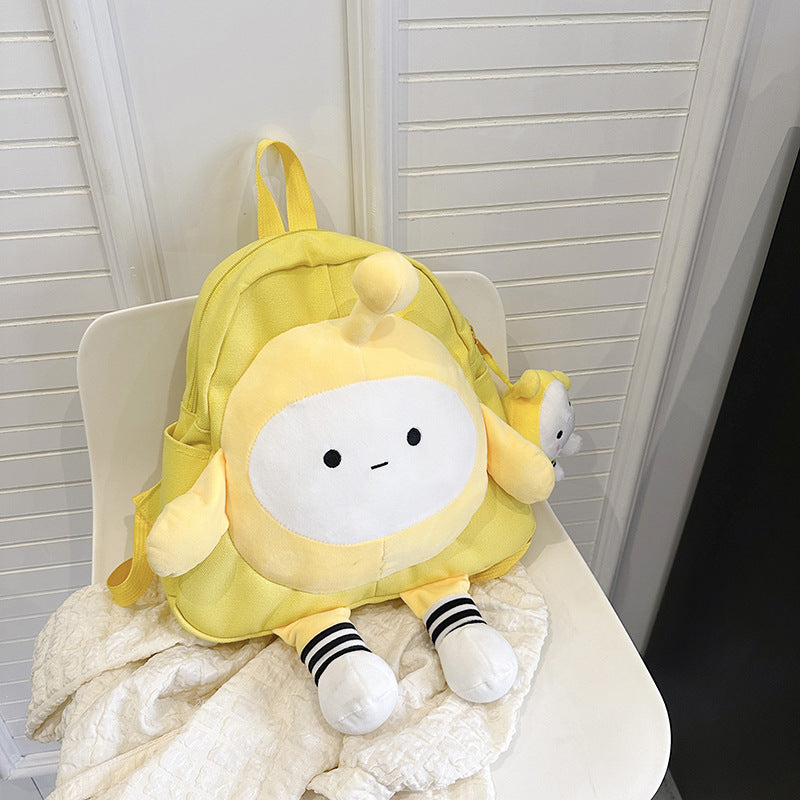 Cartoon Cute Canvas Female Egg Puff Backpacks