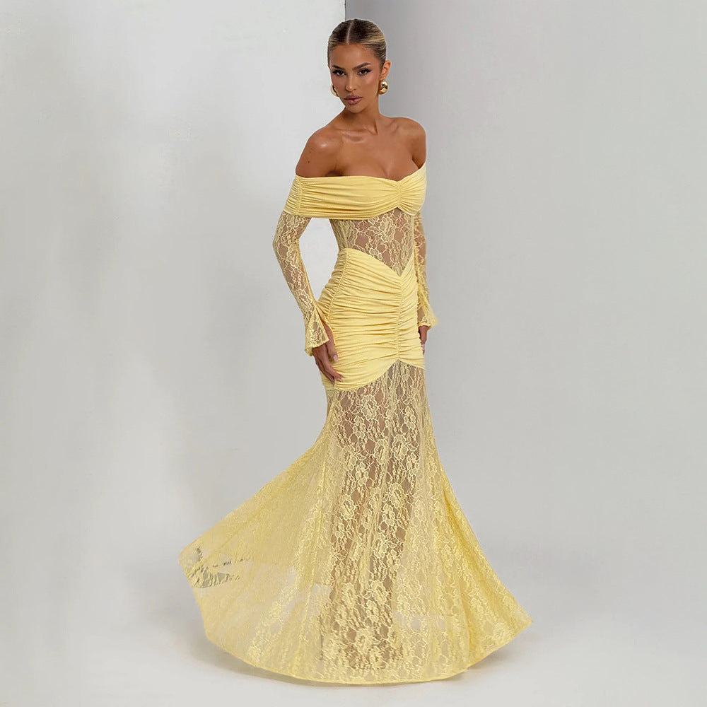 Summer Graceful Tube Lace Fashion Sexy Dress Backless Dresses