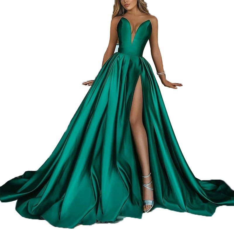 Women's Sexy Deep V Split Long Dress Wedding Dresses