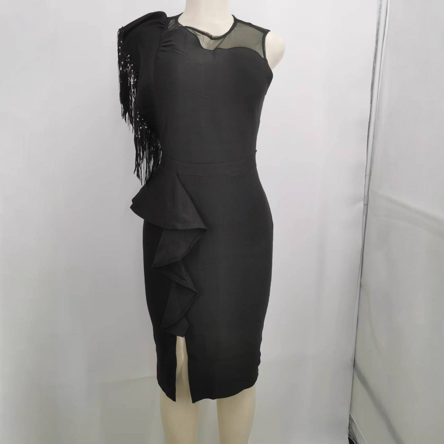 Elegant Dare Mesh Patchwork Ruffled Slimming Dresses