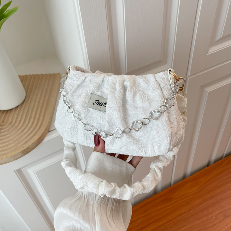 Pleated Cloud Dignified Goddess Underarm Korean Style Shoulder Bags