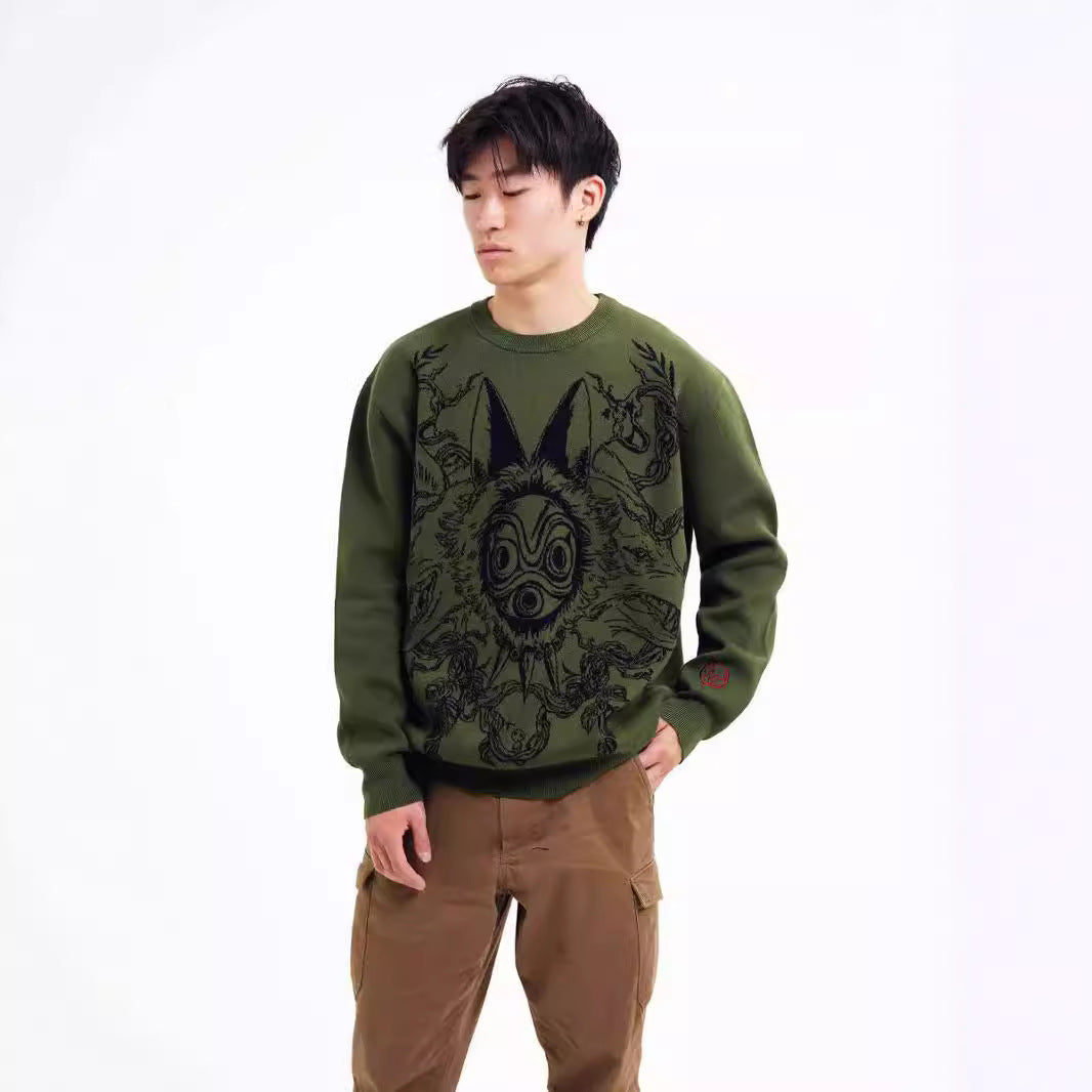 Women's & Men's & Retro Cartoon Jacquard Personal Leisure Sweaters