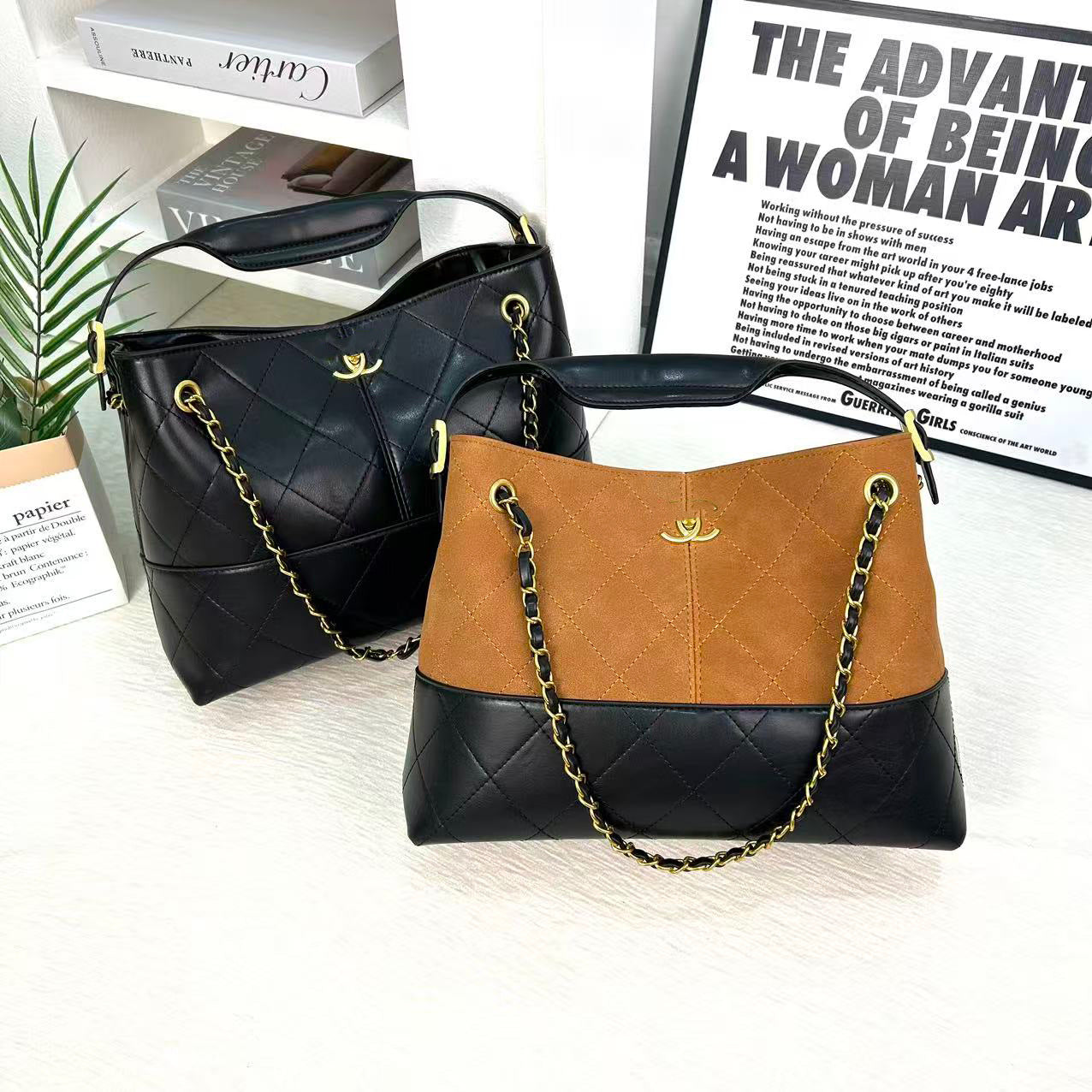 Frosted Deerskin Shopping Large Capacity Trendy Handbags