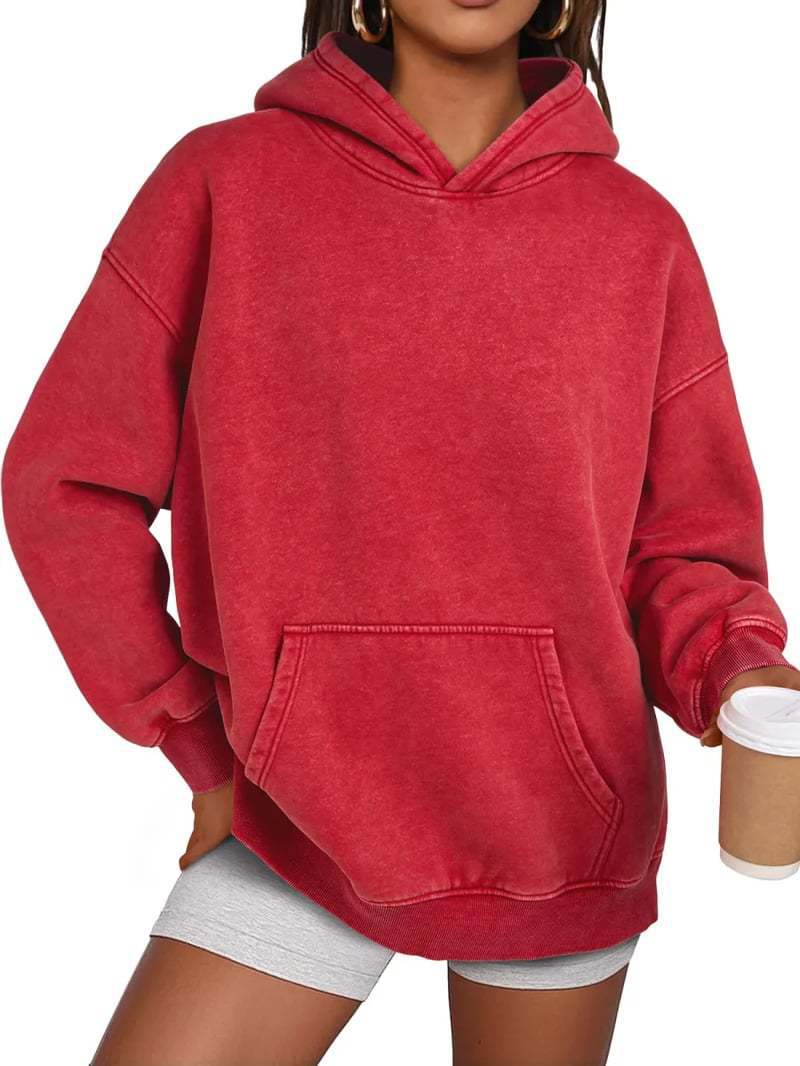 Women's & Men's & Heavy Washed Distressed Hoodie Casual Loose Sweaters