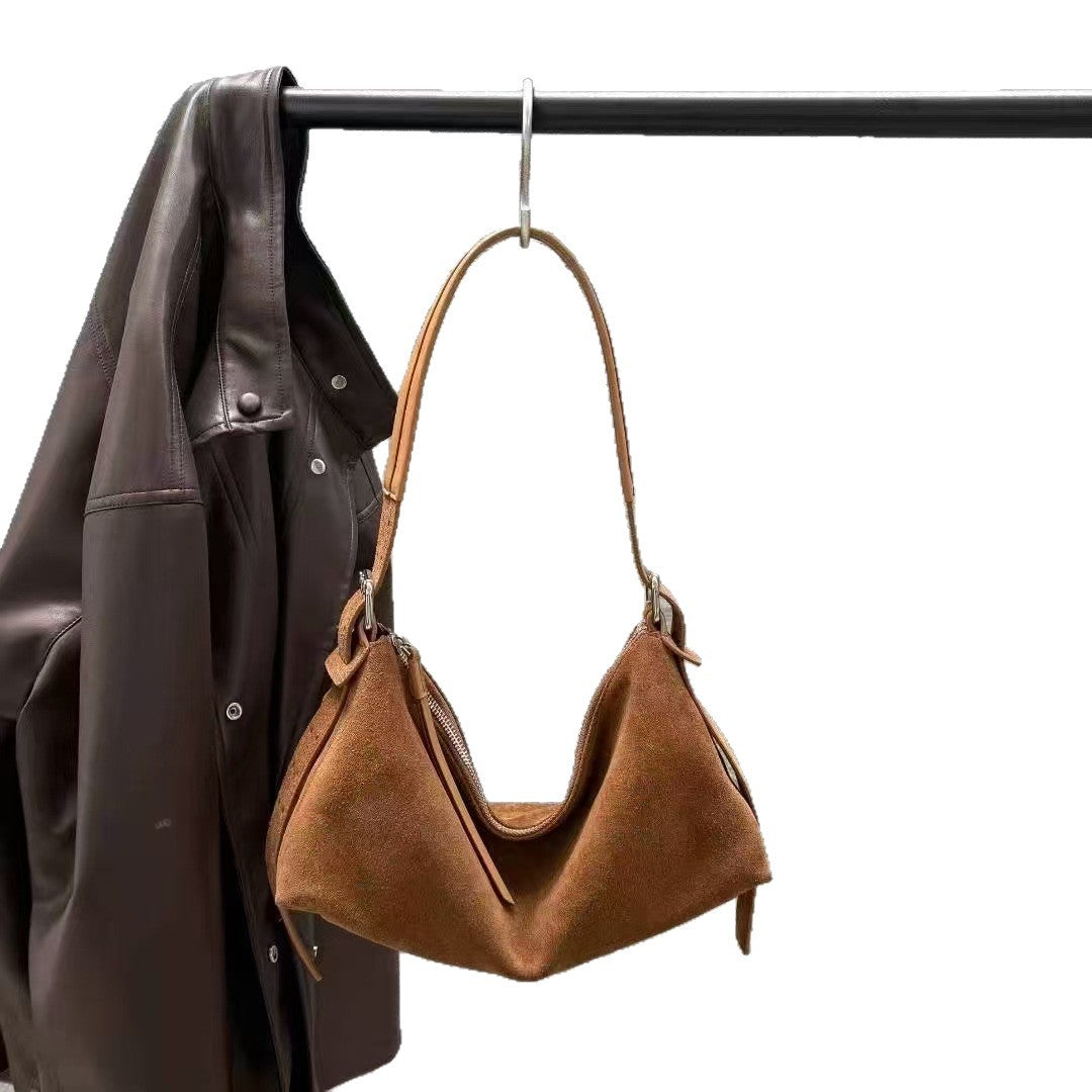 Women's Matte Leather Underarm Dumpling Simple Retro Armpit Bags