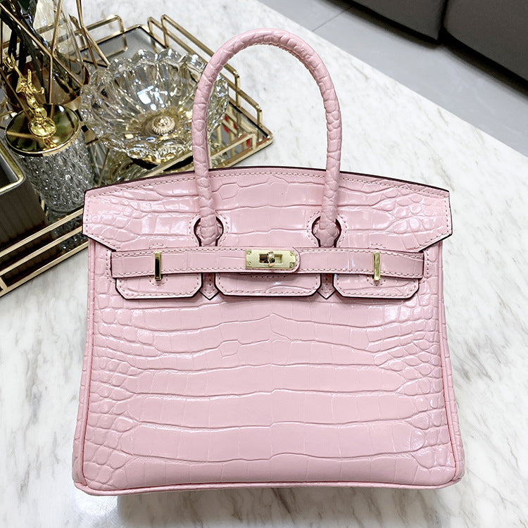 Pattern Genuine Leather Large Capacity Female Handbags