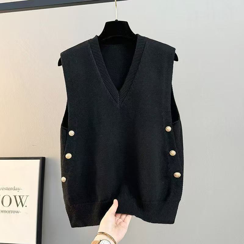 Women's Bandage Dress Knitted Sleeveless Loose Outer Women's Vest