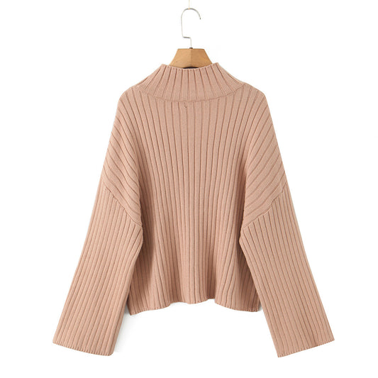 Women's Half Turtleneck Loose Lazy Style Pullover Sweaters