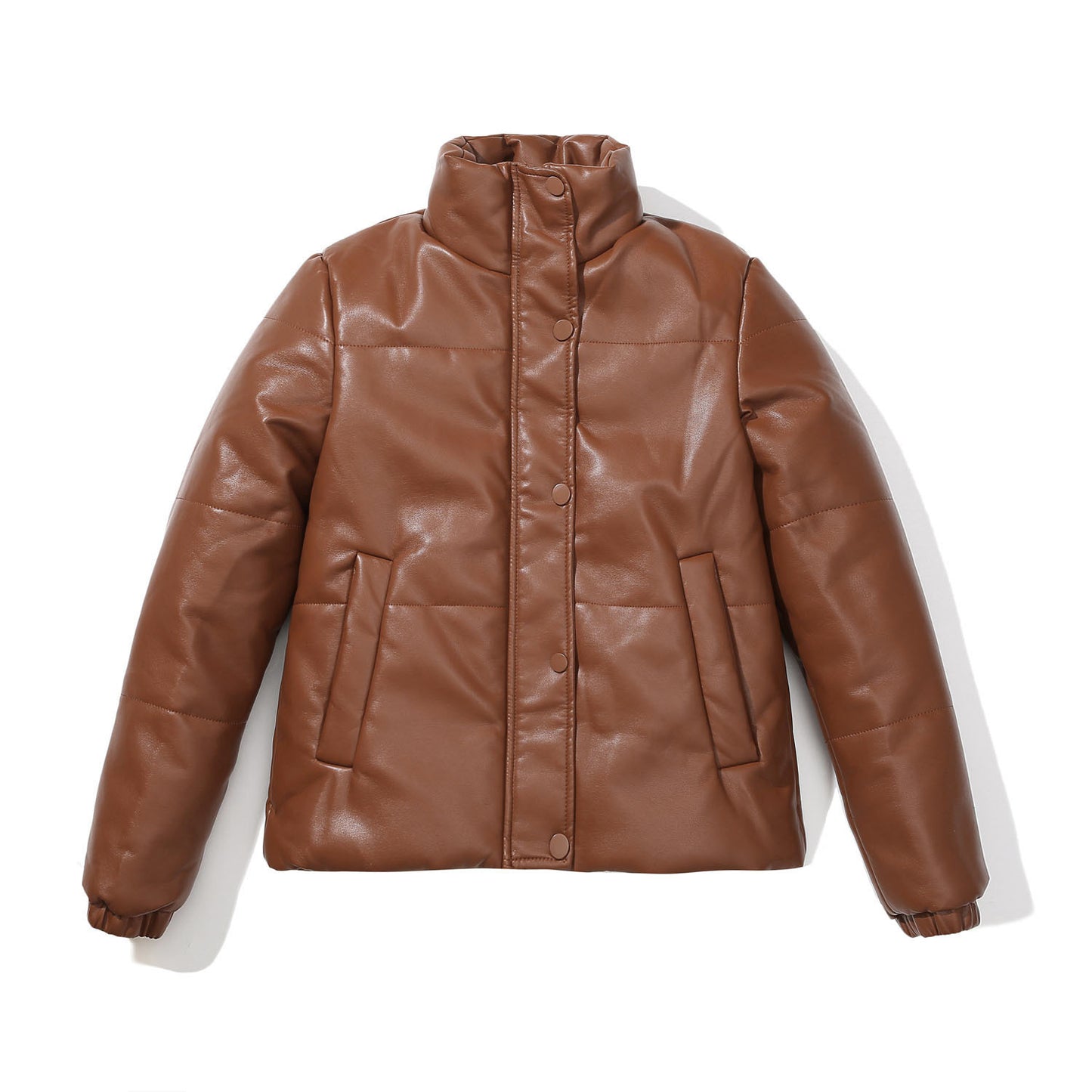 Women's European Leather Thickened Cotton Puffer Shorts