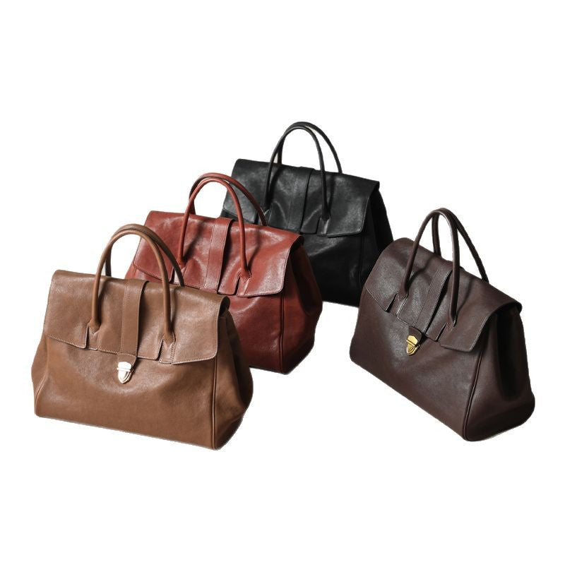 Women's Genuine Leather Retro Large Capacity Commuter First Layer Handbags