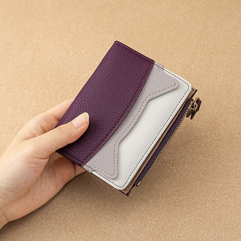 Women's Fashion Korean Mini Thin Contrast Color Card Holder