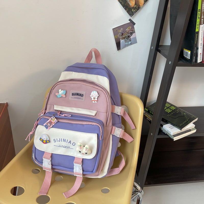 Female Burden Relief Spine Protection Junior High Middle School Students' Schoolbags