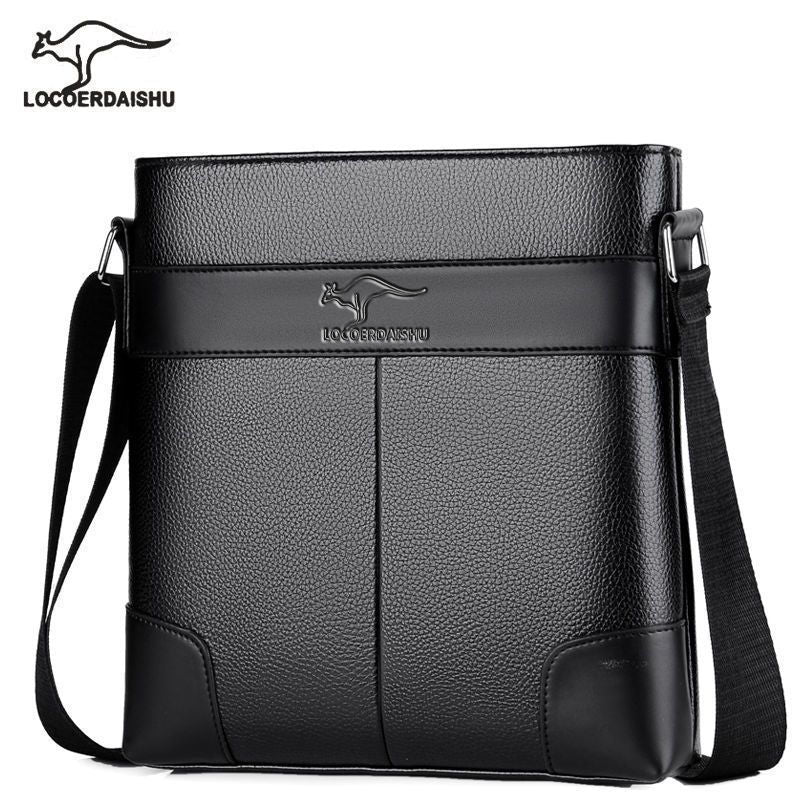 Men's Authentic Leather Tactile Feel Flap Document Men's Messenger Bags