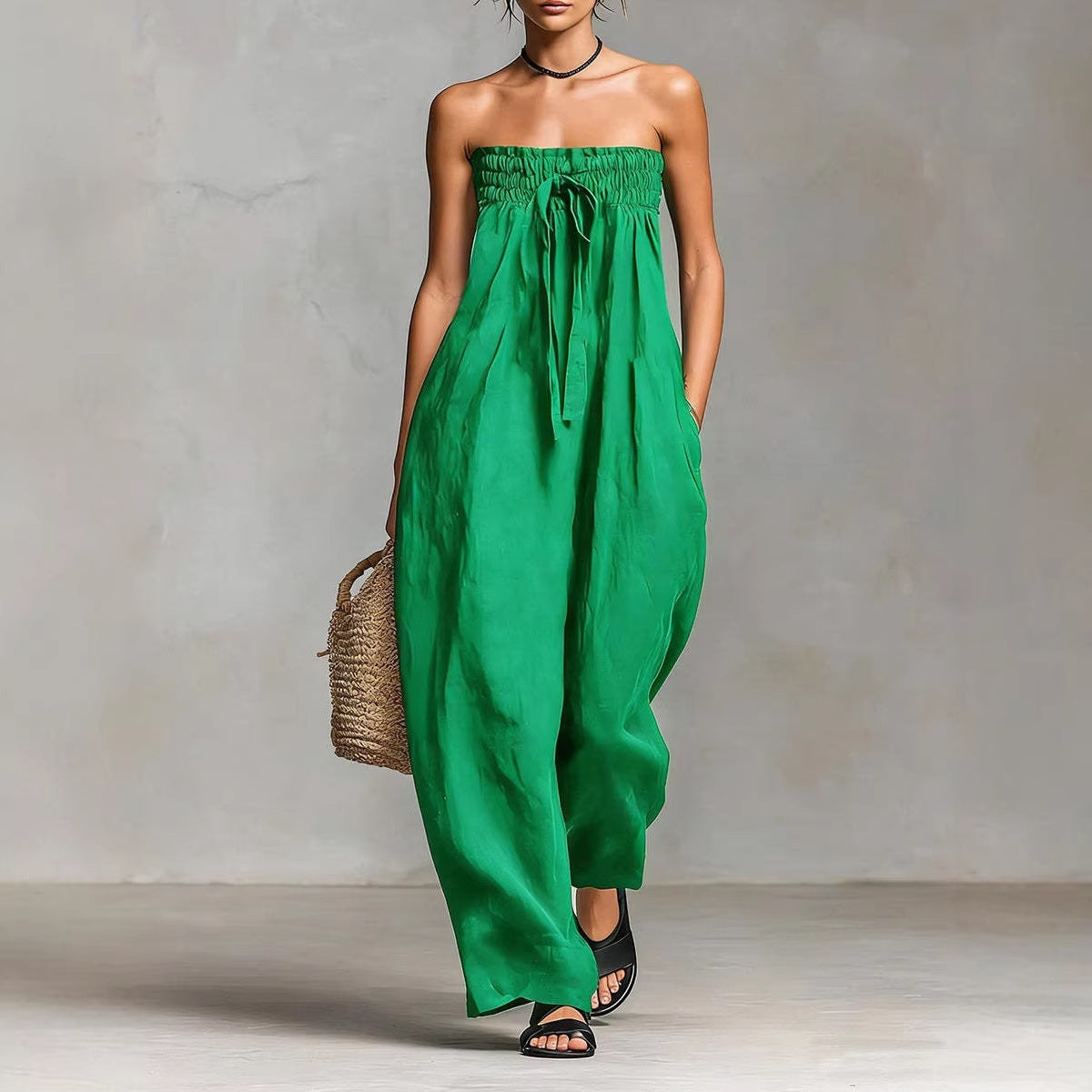 Cool Women's Spring Tube Smocking Strapless Tops