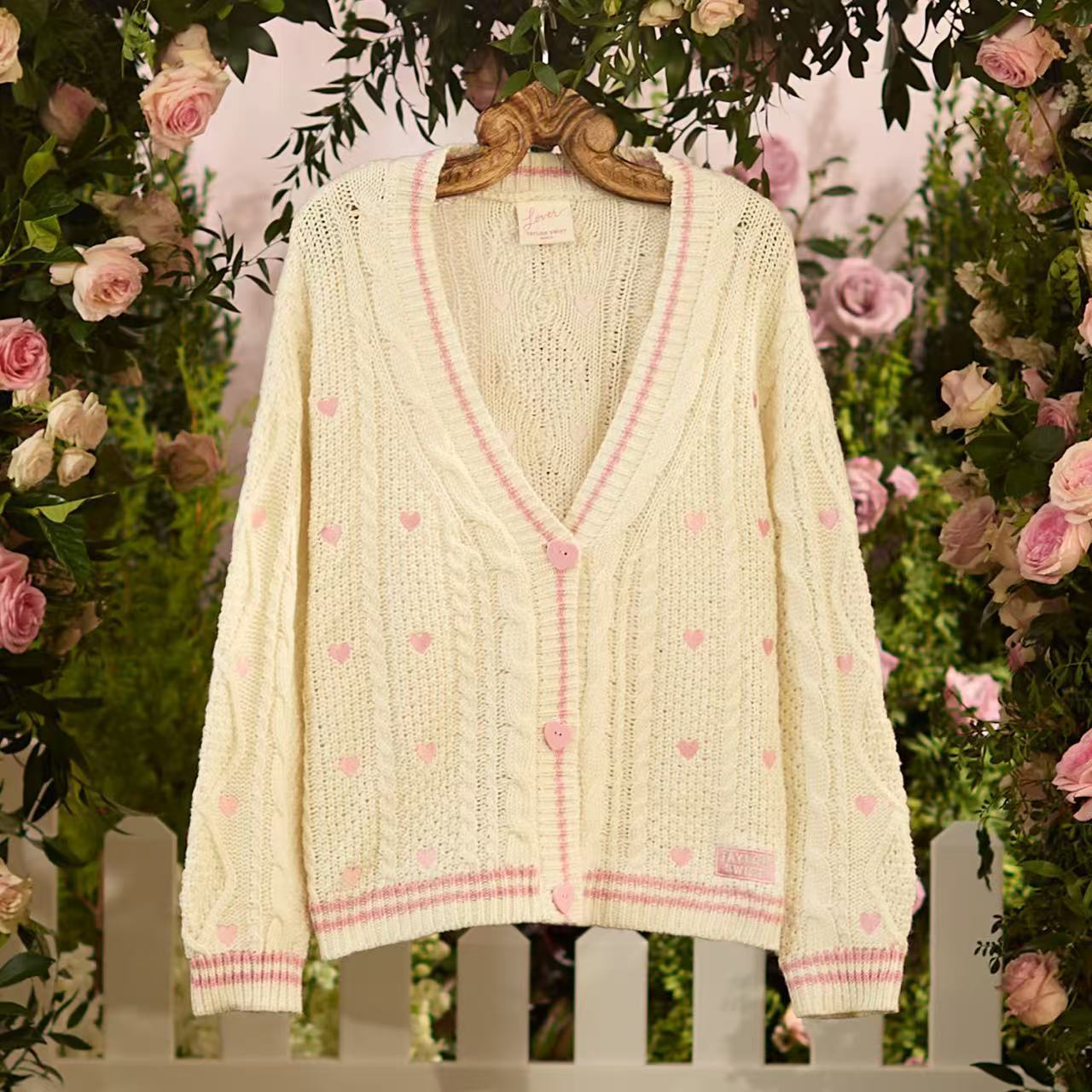 Women's Loving Heart Lover Wool Retro Long Sweaters