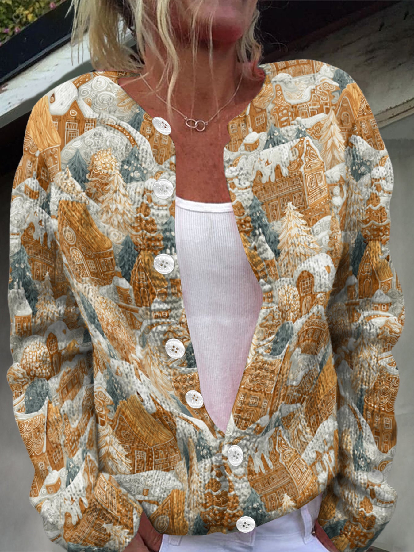 Glamorous Winter Single-breasted Christmas Warm Button Sweaters