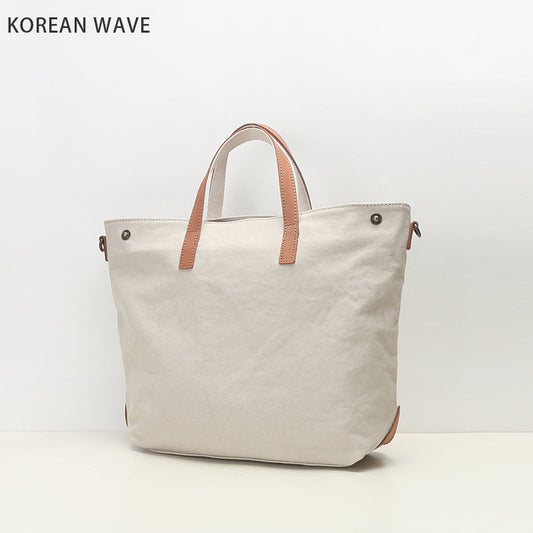 Women's & Men's & Canvas With First Layer Cowhide Large Bags