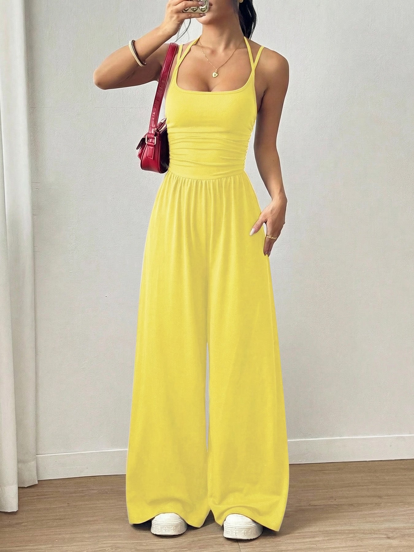 Women's Summer Sling Casual Wide Leg Loose Women's Jumpsuit/clothing
