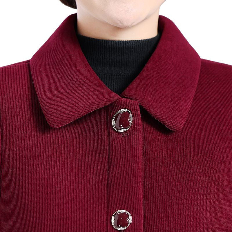 Mother's Thickened Corduroy Veet Padded Loose Vests