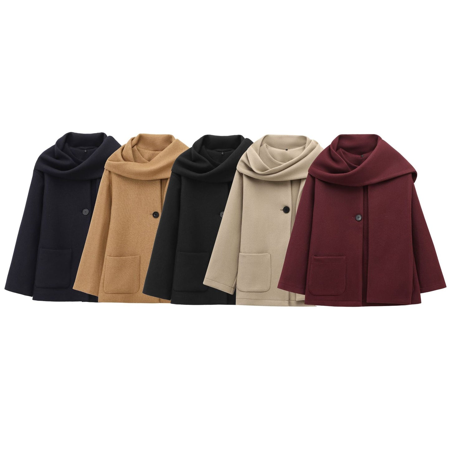Women's Scarf Knitted Autumn Loose Asymmetry Jackets