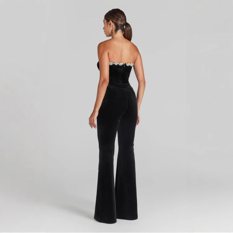 Women's Elegant Graceful Light Luxury Rhinestone Jumpsuits