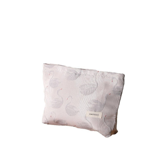 Fresh Swan Jacquard Contrast Color Makeup Cosmetic Bags