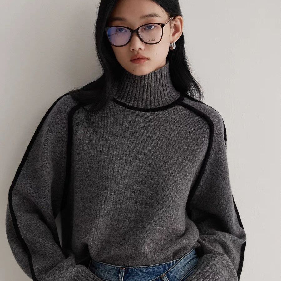 Women's European Striped Slimming Casual Loose Pullover Sweaters
