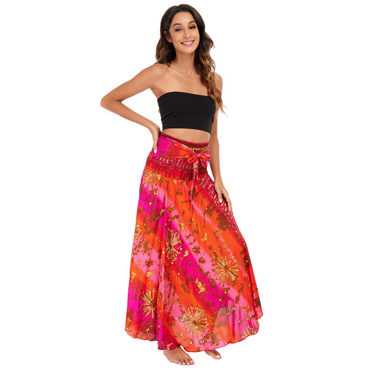 Casual Thai Vacation Big Swing Belly Skirts