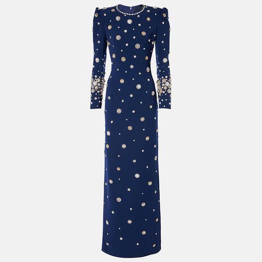 Fashion Bead Diamond Slim Long Formal Dress