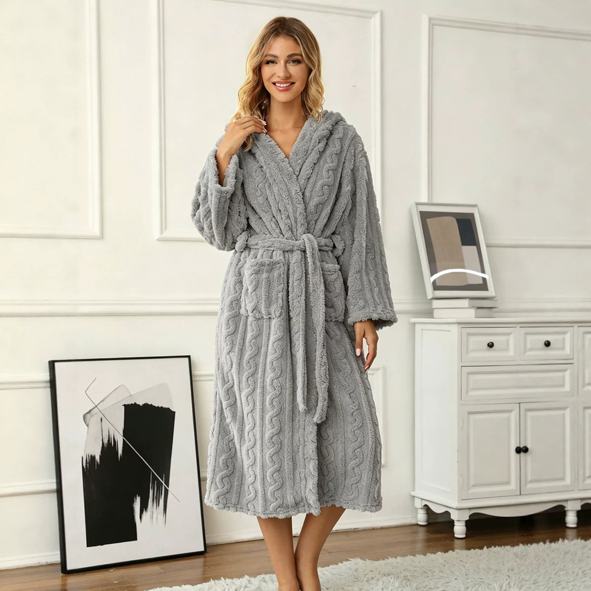 Women's Warm Thickened Jacquard Long Sleeve Pajamas Women's Sweater, Sweater