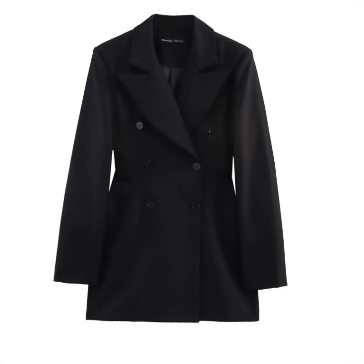 Women's Silk Satin Ladies Padded Shoulder Long Coats