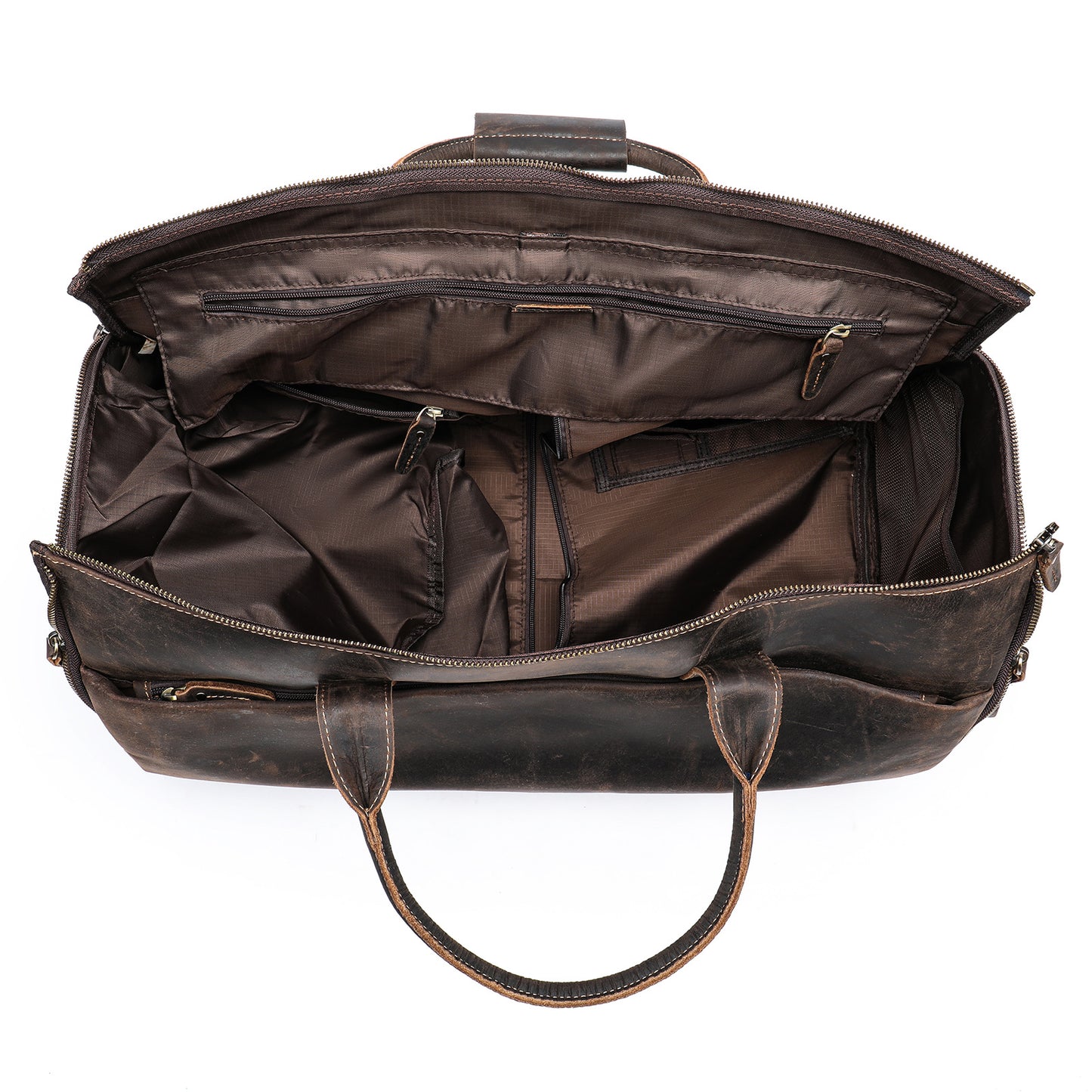 Men's Portable Large Capacity Cowhide Independent Shoe Travel Bags