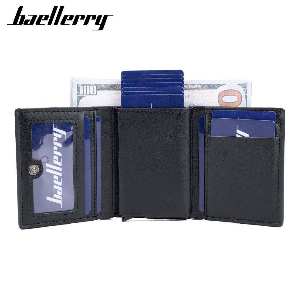 Men's Banknote Position Metal Aluminum Box Automatic Card Holder