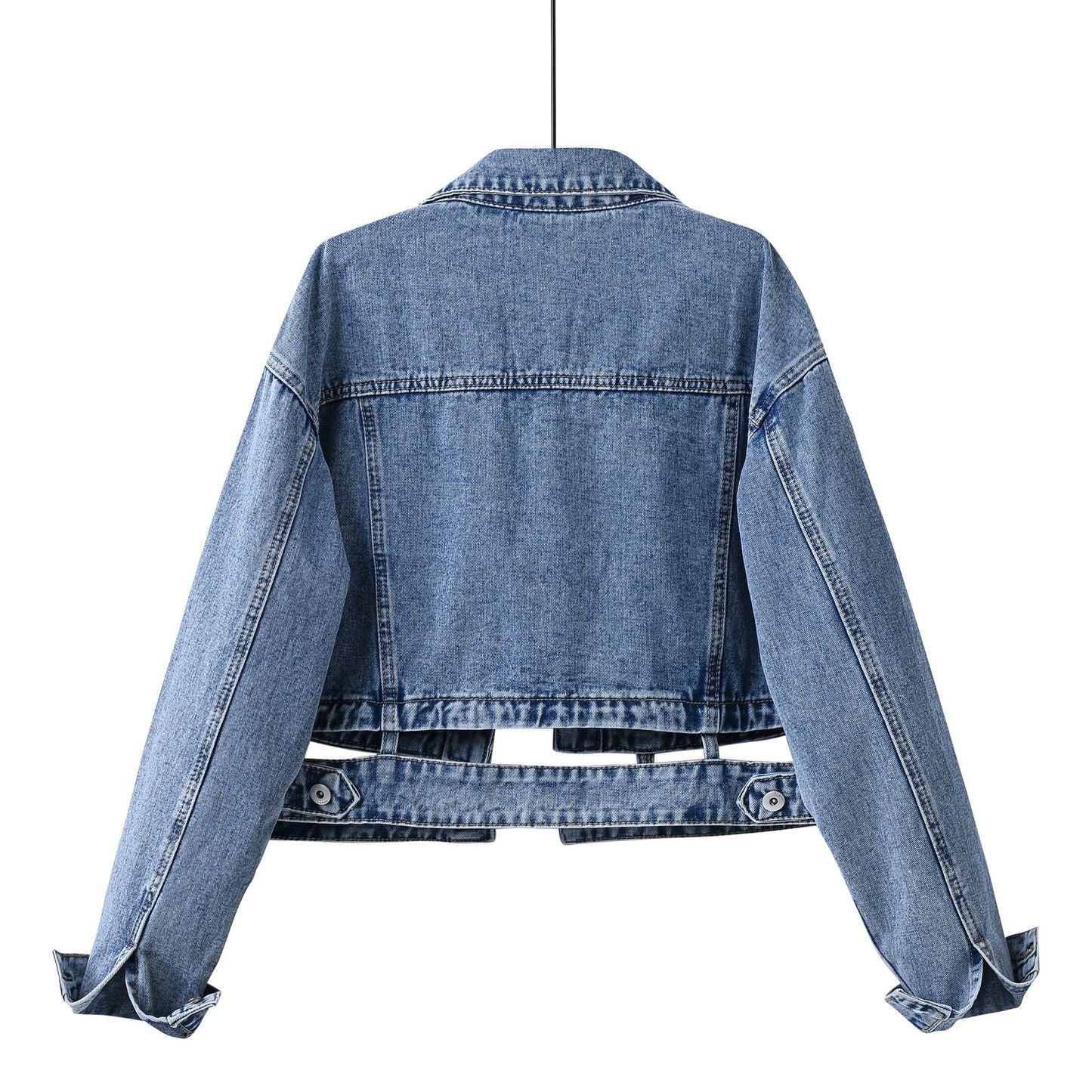 Women's Fashion Polo Collar Denim Petite Slimming Jackets